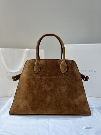 The Row Soft Margaux 15 Bag in Suede Gold - 38×24×27cm