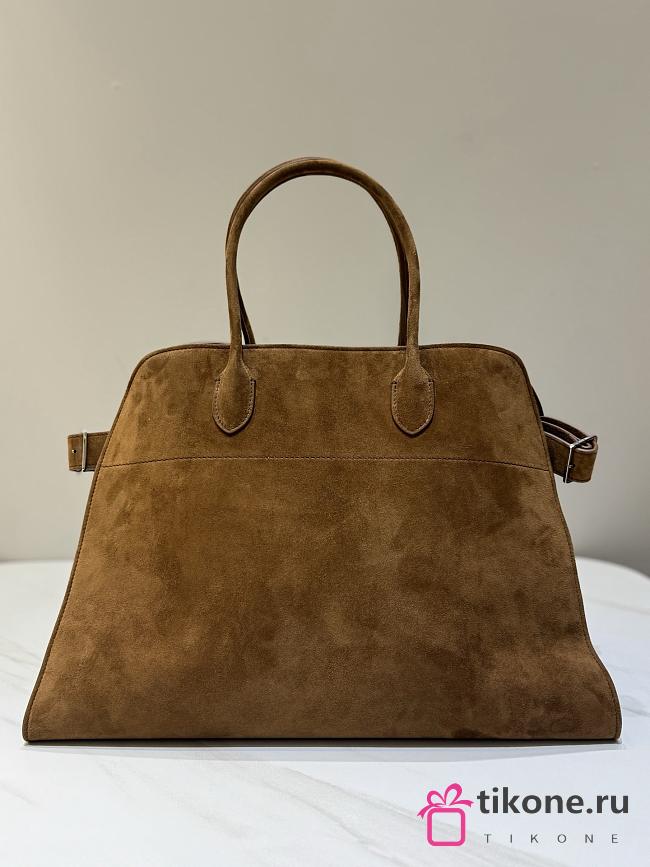 The Row Soft Margaux 17 Bag in Suede Gold - 43×24×30cm - 1