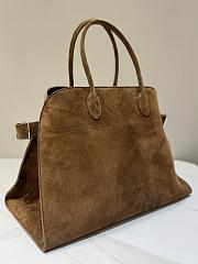 The Row Soft Margaux 17 Bag in Suede Gold - 43×24×30cm - 2