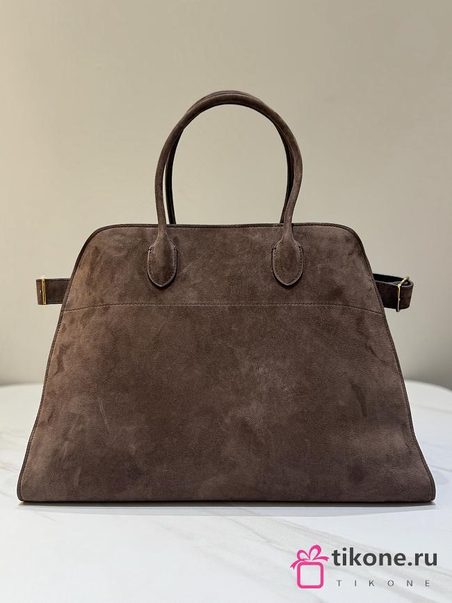 The Row Soft Margaux 17 Bag in Suede Mocha - 43×24×30cm - 1
