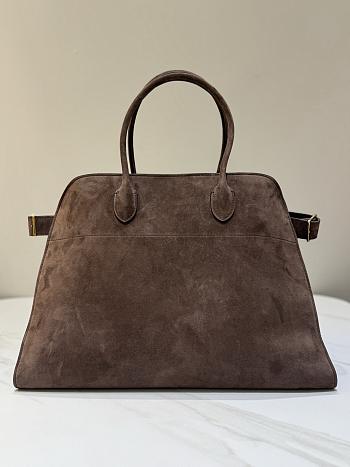 The Row Soft Margaux 17 Bag in Suede Mocha - 43×24×30cm