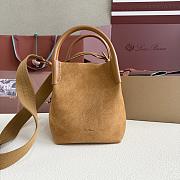 Loro Piana Small Bale Bag Calfskin Brown - 20x17x17cm - 6