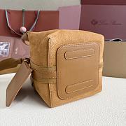 Loro Piana Small Bale Bag Calfskin Brown - 20x17x17cm - 3