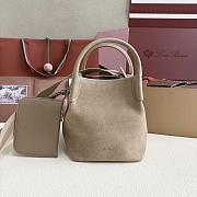 Loro Piana Small Bale Bag Calfskin Almond - 20x17x17cm - 1