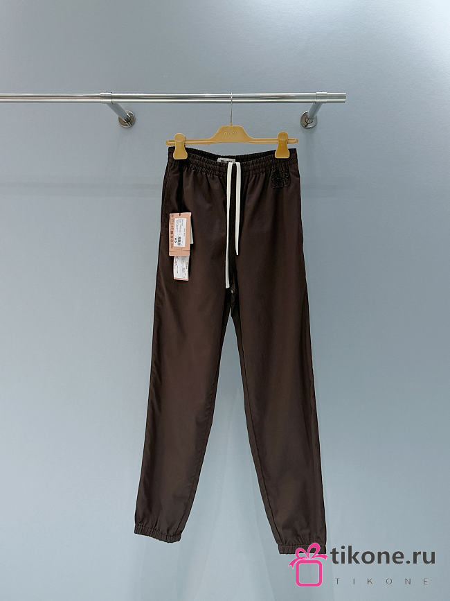 Miumiu Washed Twill Joggers Cocoa Brown/Khaki - 1