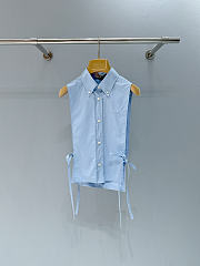 Miumiu Poplin Shirt Light Blue  - 1