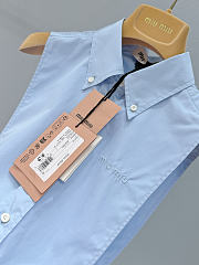 Miumiu Poplin Shirt Light Blue  - 3