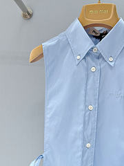 Miumiu Poplin Shirt Light Blue  - 4