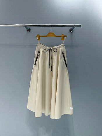 Miumiu Technical Fabric Skirt Beige