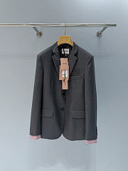 Miumiu Single-breasted Gabardine Jacket Anthracite Gray  - 1