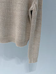 Miumiu Wool And Cashmere Zipper Cardigan Sand Beige - 4