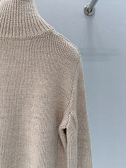 Miumiu Wool And Cashmere Zipper Cardigan Sand Beige - 3