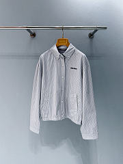 Miumiu Gingham Check Blouson Jacket Gray - 1