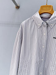 Miumiu Gingham Check Blouson Jacket Gray - 6