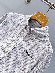 Miumiu Gingham Check Blouson Jacket Gray - 4