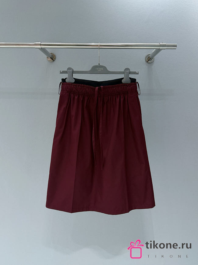 Prada Poplin Skirt Burgundy P197Z - 1