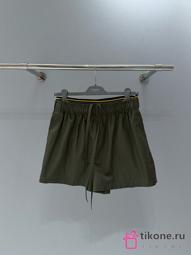 Prada Poplin Shorts Military Green P202KC - 1