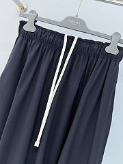 Prada Light Wool Midi-Skirt Navy P196Z - 5