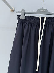 Prada Light Wool Midi-Skirt Navy P196Z - 4