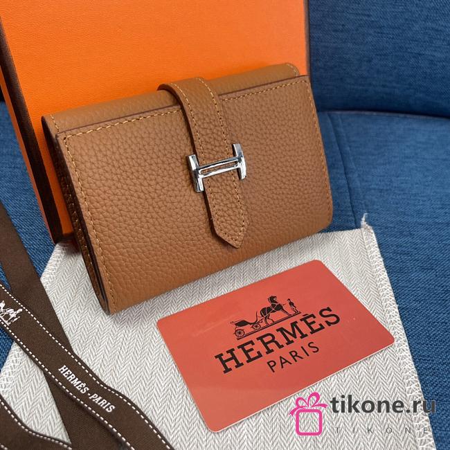 Gift Hermes Wallet Togo Leather Brown - 1