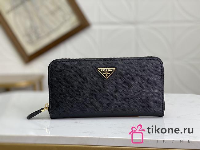 Gift Prada Large Saffino Leather Wallet Black - 1