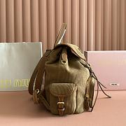 Miumiu Large Corduroy Backpack Brown 5BZ042 - 29.5x25x12.5cm - 5