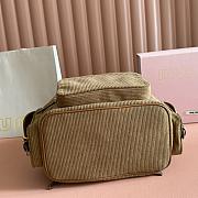 Miumiu Large Corduroy Backpack Brown 5BZ042 - 29.5x25x12.5cm - 3