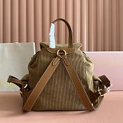 Miumiu Large Corduroy Backpack Brown 5BZ042 - 29.5x25x12.5cm - 4