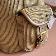 Miumiu Large Corduroy Backpack Brown 5BZ042 - 29.5x25x12.5cm - 2