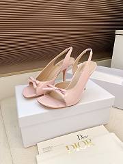 Dior Bow Heeled Slingback Sandal Rose Soupir Lambskin 7.5cm - 5