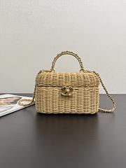 Chanel Vanity Case Braided Rattan & Gold-Tone Metal Beige - 19.5x 11.5x11cm - 5