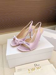 Dior Bow Heeled Slingback Sandal Lilac Satin 7.5cm - 5