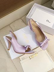 Dior Bow Heeled Slingback Sandal Lilac Satin 7.5cm - 4
