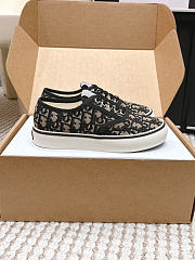 Dior Saltwind Sneaker Beige and Blue Dior Oblique Embroidered Cotton - 6