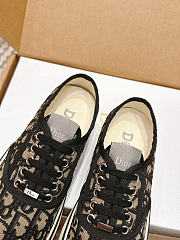 Dior Saltwind Sneaker Beige and Blue Dior Oblique Embroidered Cotton - 3