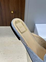 Dior Or Baby Bow Mule Sky Blue Suede Goatskin - 5