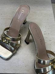 Dior Or 30M Heeled Slide Gold-Tone Laminated Calfskin 8cm - 6