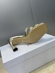 Dior Or 30M Heeled Slide Gold-Tone Laminated Calfskin 8cm - 4