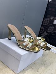 Dior Or 30M Heeled Slide Gold-Tone Laminated Calfskin 8cm - 5