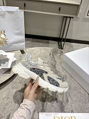 Dior Vibe Sneaker Deep Gray Dior Oblique Lusenti Embroidered Cotton with White Mesh and Light Gray Suede Calfskin - 1