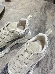 Dior Vibe Sneaker Deep Gray Dior Oblique Lusenti Embroidered Cotton with White Mesh and Light Gray Suede Calfskin - 6