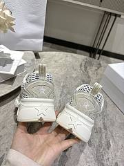 Dior Vibe Sneaker Deep Gray Dior Oblique Lusenti Embroidered Cotton with White Mesh and Light Gray Suede Calfskin - 5