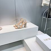 Dior Dway Heeled Sandal Cotton Embroidered with Metallic Thread and Gold-Tone Strass - 2