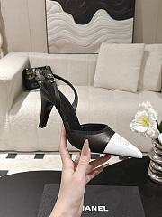 Chanel Slingbacks Iridescent Lambskin & Lambskin White & Black 90mm G47082 - 4