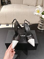Chanel Slingbacks Iridescent Lambskin & Lambskin White & Black 90mm G47082 - 3