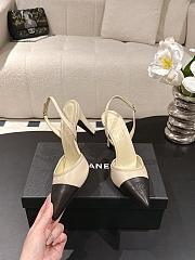 Chanel Slingbacks Iridescent Lambskin & Lambskin Beige & Black 90mm G47082 - 2