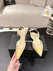 Chanel Slingbacks Iridescent Lambskin & Lambskin Light Khaki & Yellow G47085 - 4