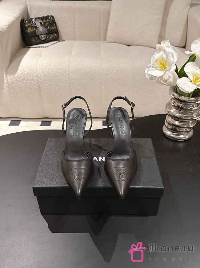 Chanel Slingbacks Iridescent Lambskin & Lambskin Black 90mm G47082 - 1