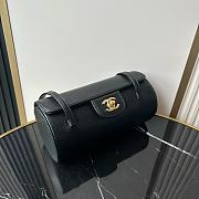 Chanel Small Bowling Bag Grained Shiny Calfskin & Gold-Tone Metal Black - 20.5x10x10cm - 2