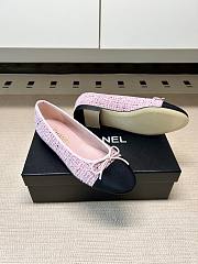 Chanel Ballet Flats Tweed & Grosgrain Pink Black & White G02819 - 4